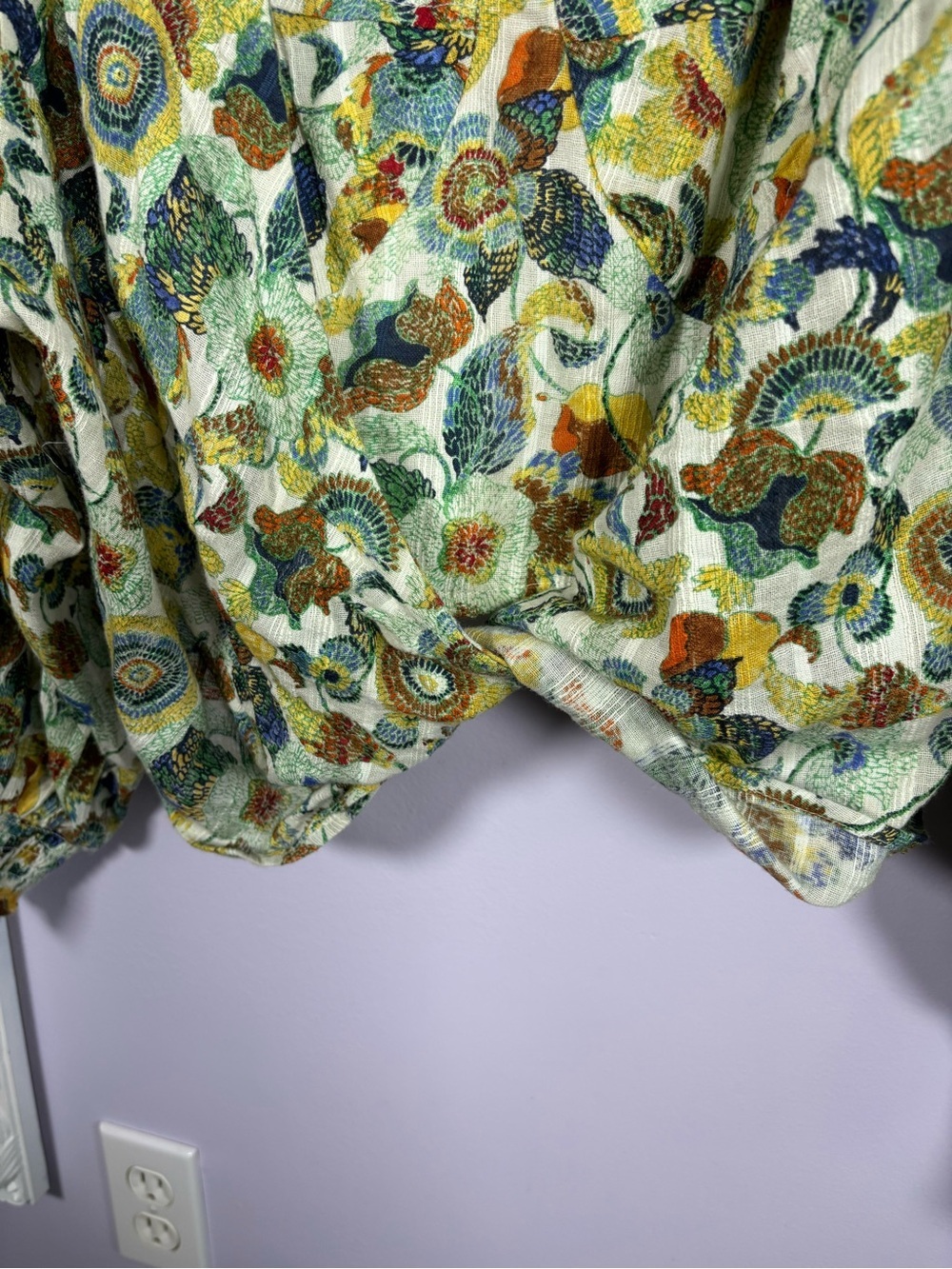 Anthropologie Multicolor Floral Wrap Blouse With Crop Bralette Top NWT 2X - Picture 5 of 16